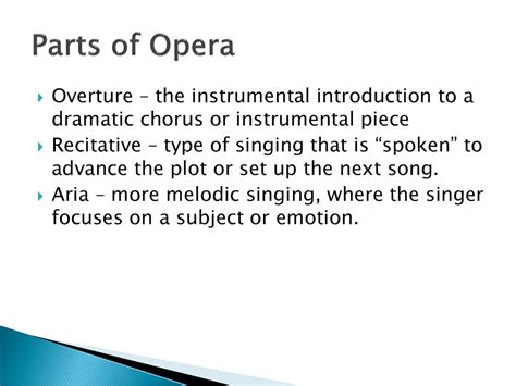 what part of an opera is the main melodic feature solo?